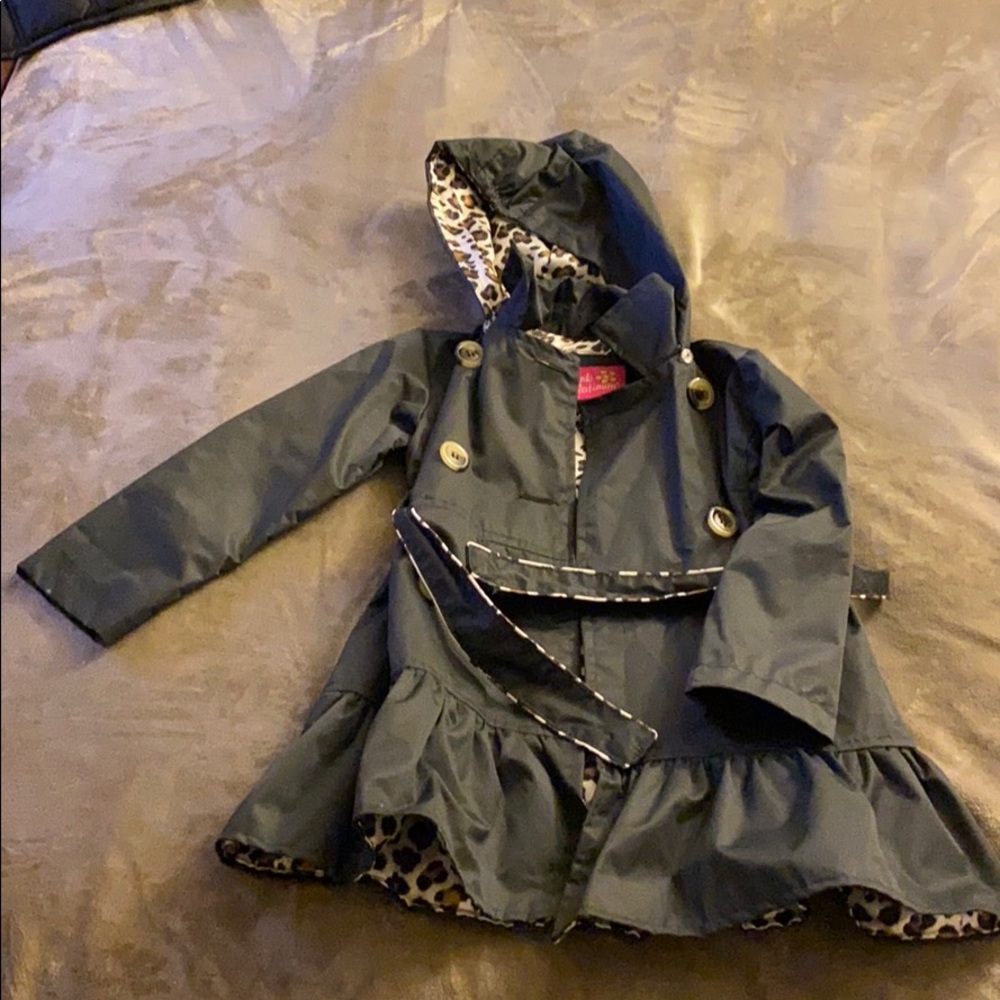 Girls Pink Platinum Trench Coat